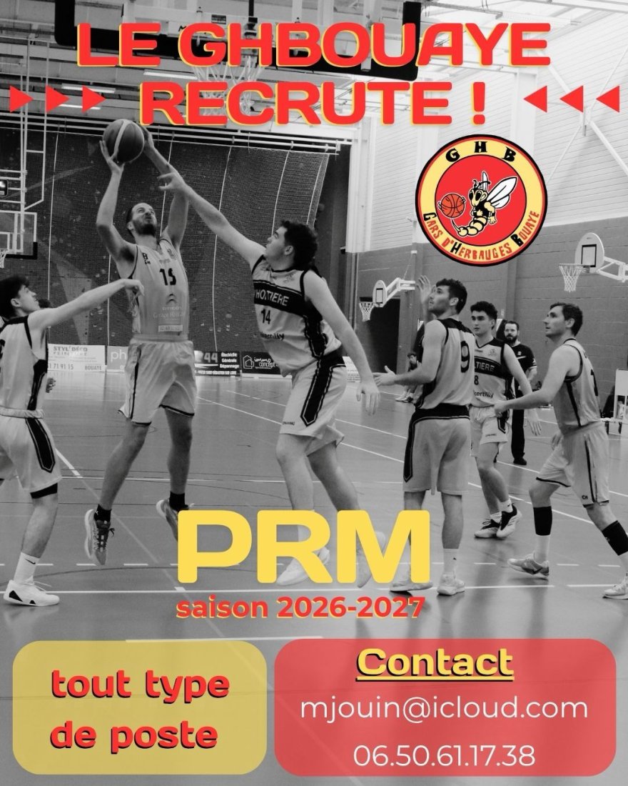 GH BOUAYE recrute pour son équipe seniors PRM 2026/2027